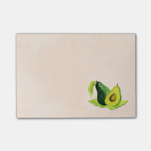 Green Avocado Still Life Fruit in Watercolors Post-it Notes