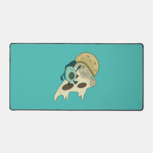 Green Avocado Surfing on a Slice of Pizza Desk Mat