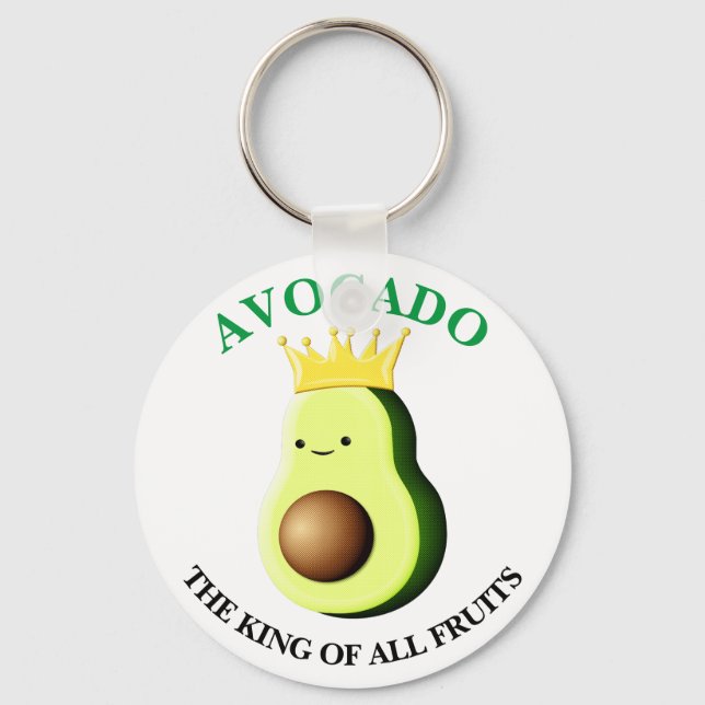 Green Avocado The King Of All Fruits Keychain (Front)