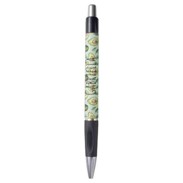 Green Avocados & Leaves Pen (Front Vertical)