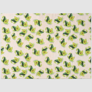 Green Avocados Watercolor Pattern Tissue Paper