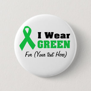 Green Awareness Ribbon 2 Inch Round Button