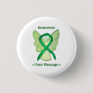 Green Awareness Ribbon Angel Custom Pin