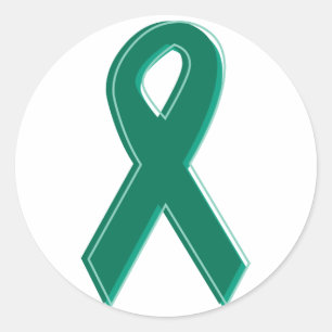 Green Awareness Ribbon Classic Round Sticker