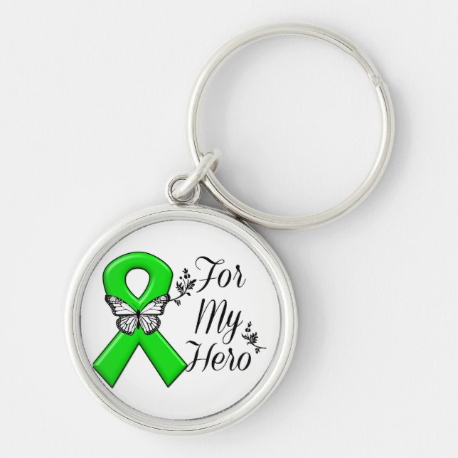 Green Awareness Ribbon For My Hero Keychain (Front)