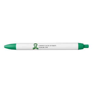 Green Awareness Ribbon Fundraiser Black Ink Pen