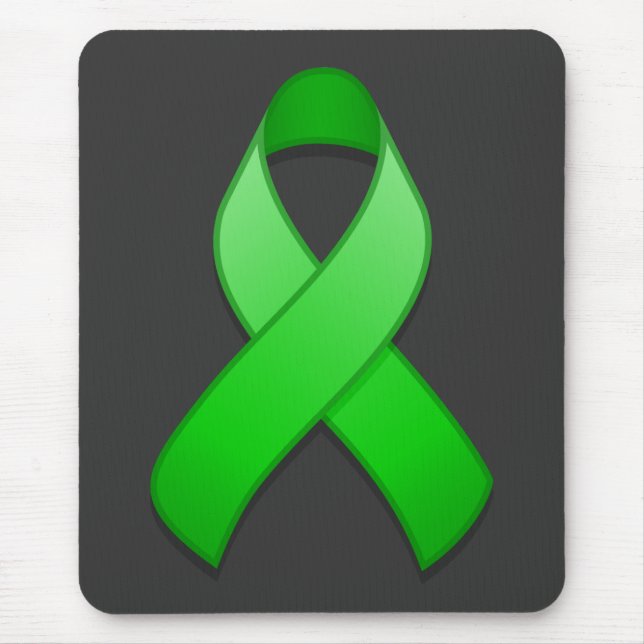 Green Awareness Ribbon Mousepad (Front)