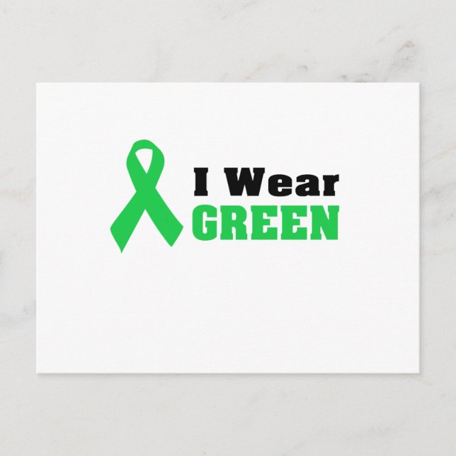 Green Awareness Ribbon Postcard (Front)