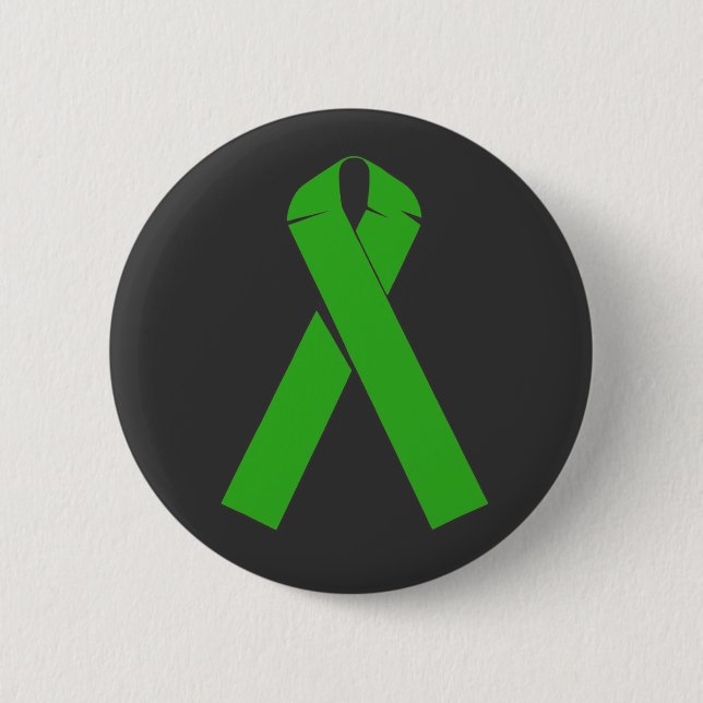 Green Awareness Ribbon Products 2 Inch Round Button (Front)