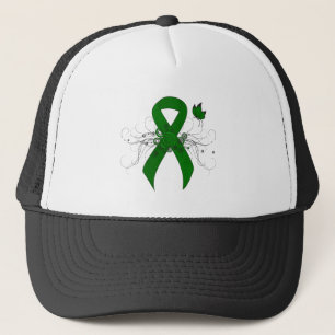 Green Awareness Ribbon with Butterfly Trucker Hat