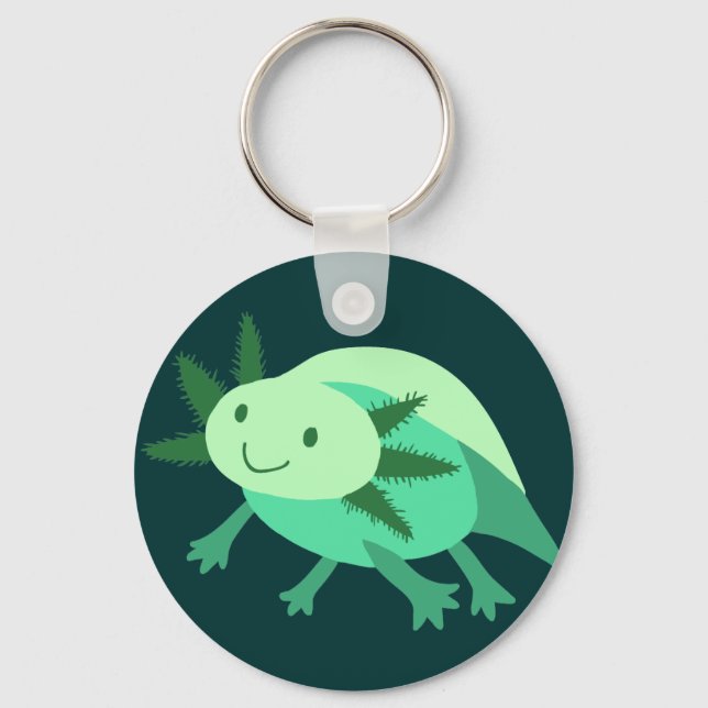 Green Axolotl Keychain (Front)