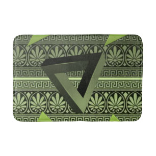 green aztec bathroom bathmat