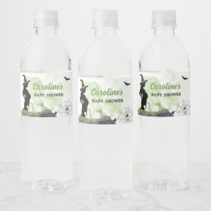 Green Baby Brewing Witch Baby Shower Water Bottle Label