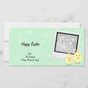 Green Baby Chick Easter Photo Cards