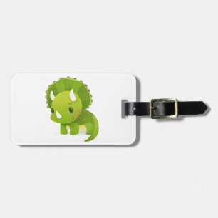 green baby cute dinosaur cartoon luggage tag