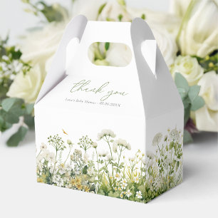 Green Baby In Bloom Wildflower Baby Shower Gable Favor Box