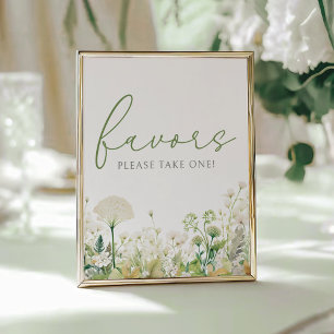 Green Baby In Bloom Wildflower Shower Favour Sign