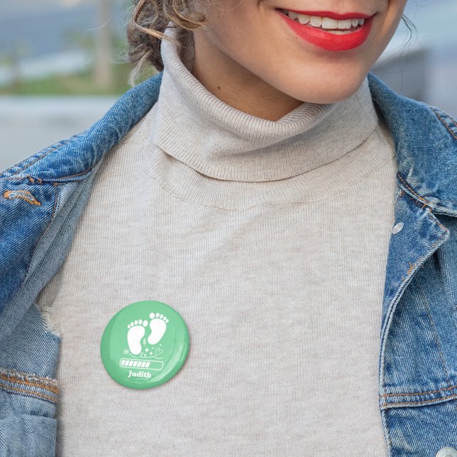 Green Baby Loading 2 Inch Round Button (Creator Uploaded)