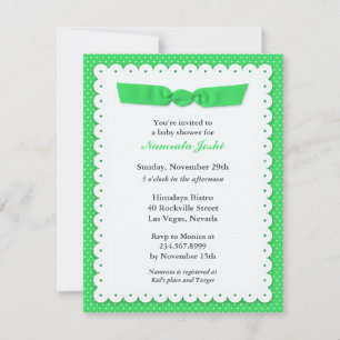 Green Baby Shower Flat Invitation