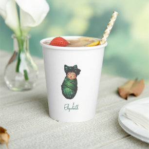 Green Baby Swaddle Shower Paper cup