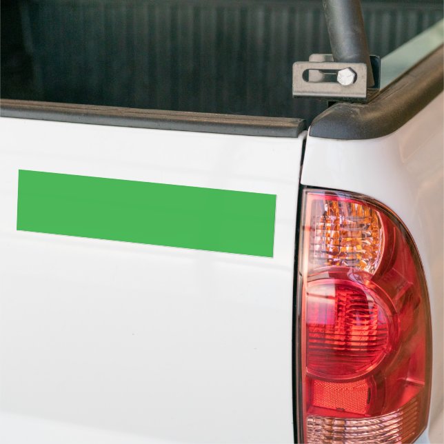 Green Background and White Border for a Modern Aes Bumper Sticker (On Truck)