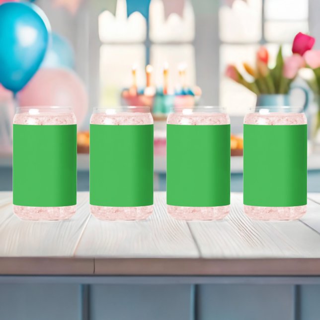Green Background and White Border for a Modern Aes Can Glass (Insitu (Baby Shower))