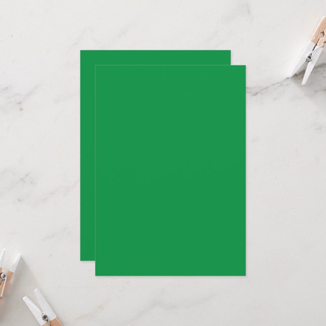 Green Background with White Border for Modern Aest Invitation (Front/Back In Situ)