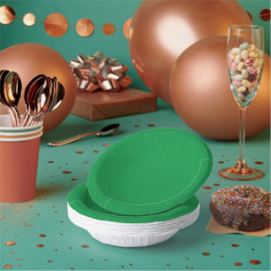 Green Background with White Border for Modern Aest Paper Plate