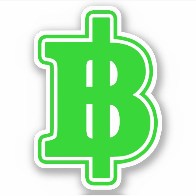 GREEN BAHT SIGN ฿ Thai Money Currency ฿ (Front)