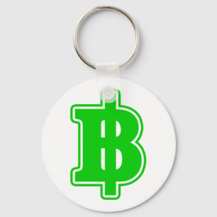 GREEN BAHT SIGN ฿ Thai Money Currency ฿ Keychain