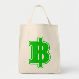 GREEN BAHT SIGN ฿ Thai Money Currency ฿ Tote Bag