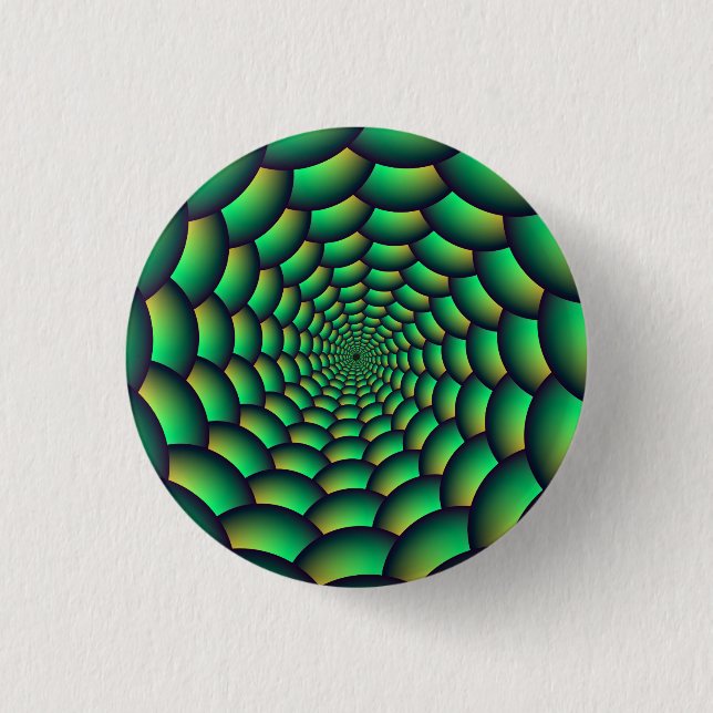 Green Ball Spiral Tunnel 1 Inch Round Button (Front)