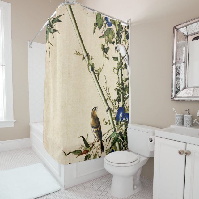 Green Bamboo and Morning Glory Fine Art (In Situ)