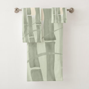 Green bamboo bath towel set
