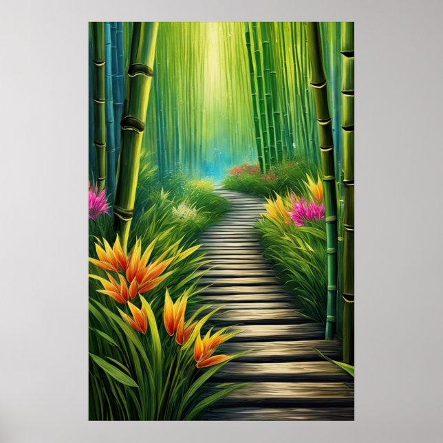 Green Bamboo Forest Poster (Front)