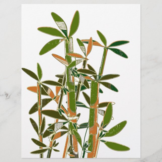 Green bamboo  isolated on white background (Front)