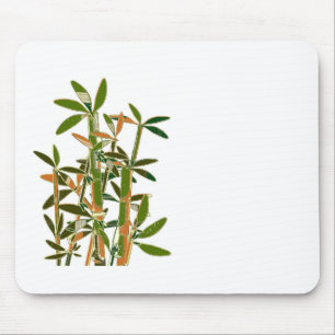 Green bamboo isolated on white background mouse pad