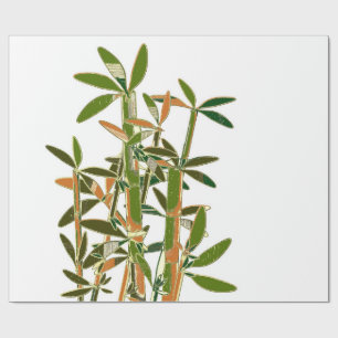 Green bamboo  isolated on white background wrapping paper