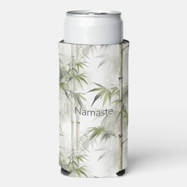 Green Bamboo Mindfulness Yoga Seltzer Can Cooler (Seltzer Front)