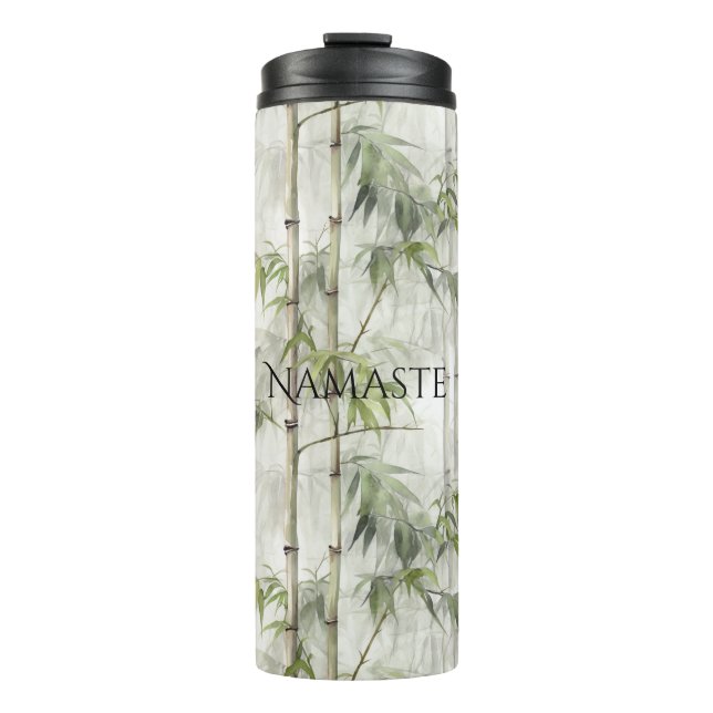 Green Bamboo Mindfulness Yoga Thermal Tumbler (Front)