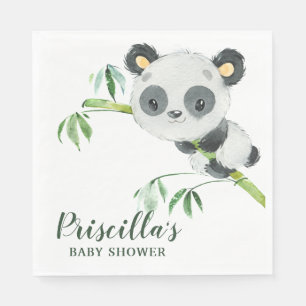 Green Bamboo Panda Baby Shower Gender Neutral Napkin