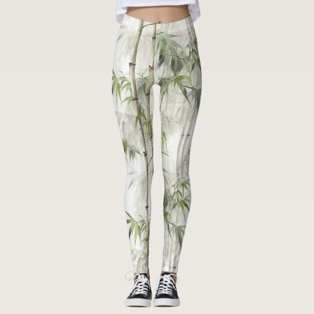 Green Bamboo Serenity Leggings (Front)