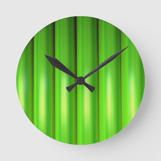 Green bamboo set round clock (Front)