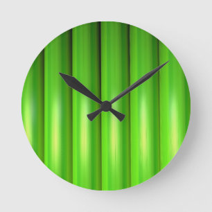 Green bamboo set round clock