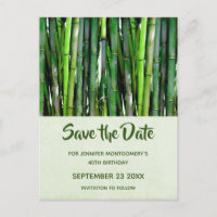 Green Bamboo Stalks Nature Photo - Save the Date