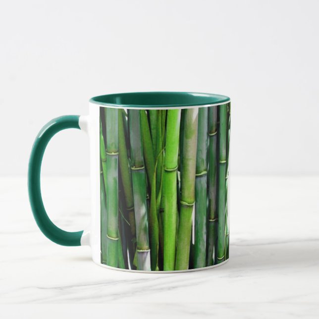 Green Bamboo Stalks Nature Photography Mug (Left)