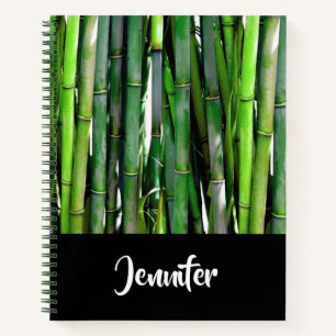 Green Bamboo Stalks Nature Photography Notebook