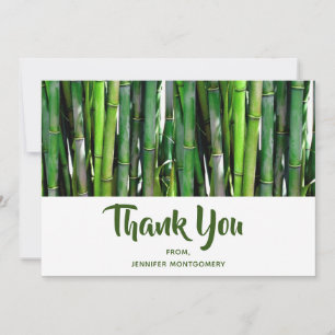 Green Bamboo Stalks Nature Photography Thank You Card