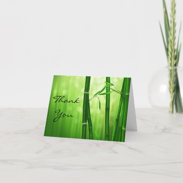 Green Bamboo Thank You Card (Front)