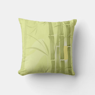 Green bamboo throw pillow